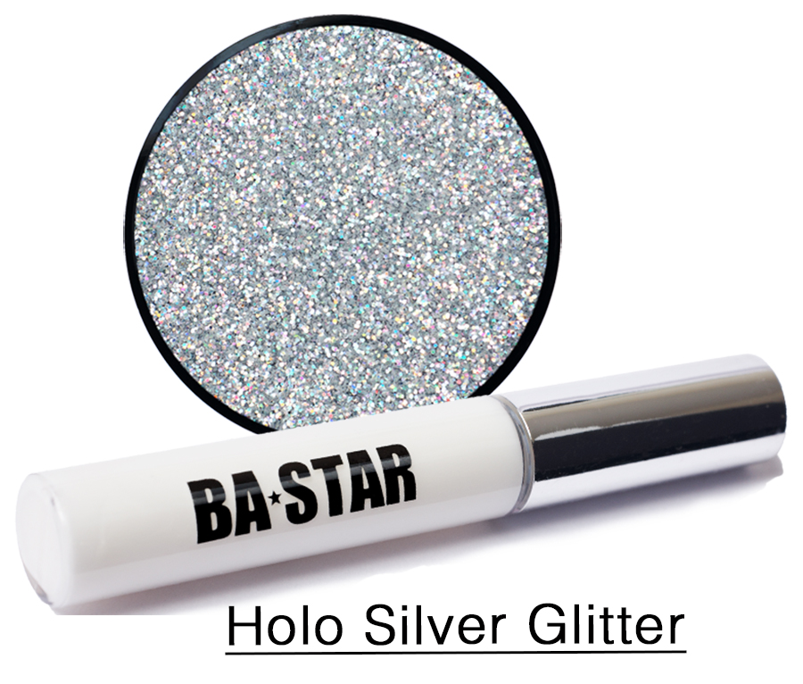 Holo Silver Glitter Makeup & Glue Kit